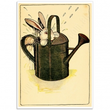 Book Illustration Poster - Peter Rabbit Hiding